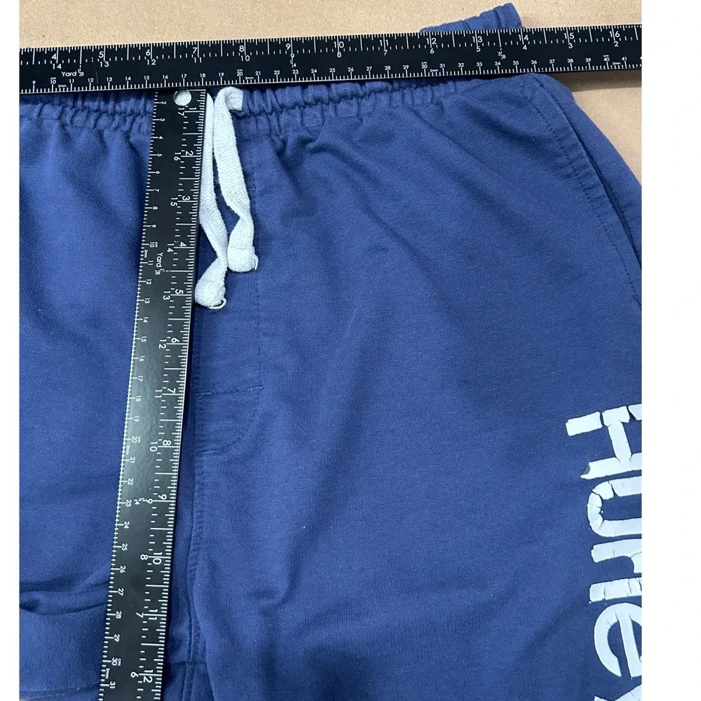 Hurley Blue Graphic Sweat Shorts Mens Large